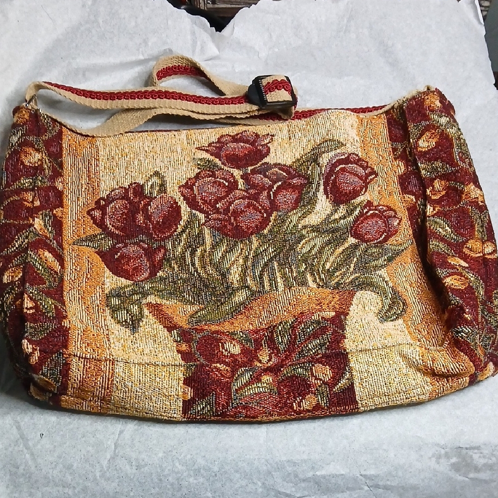 Floral Tapestry Conceal Carry Shoulder Bag